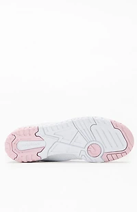 New Balance White & Pink 550 Sneakers