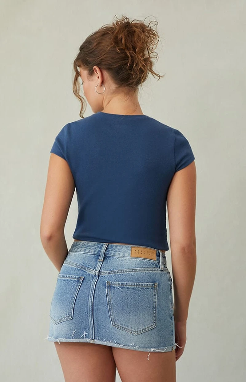 Pacsun Lara Light Indigo Low Rise Denim Mini Skirt