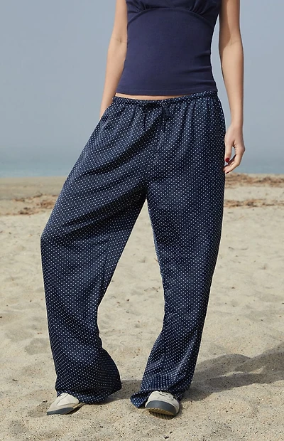 John Galt Blue Polka Dot Anastasia Lounge Pants