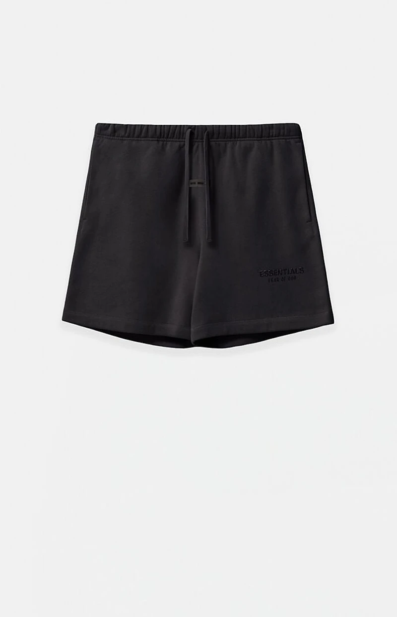 Fear of God ESSENTIALS Kids Jet Black Fleece Soccer Sweat Shorts