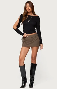 Edikted Studded Tie Belt Mini Skort