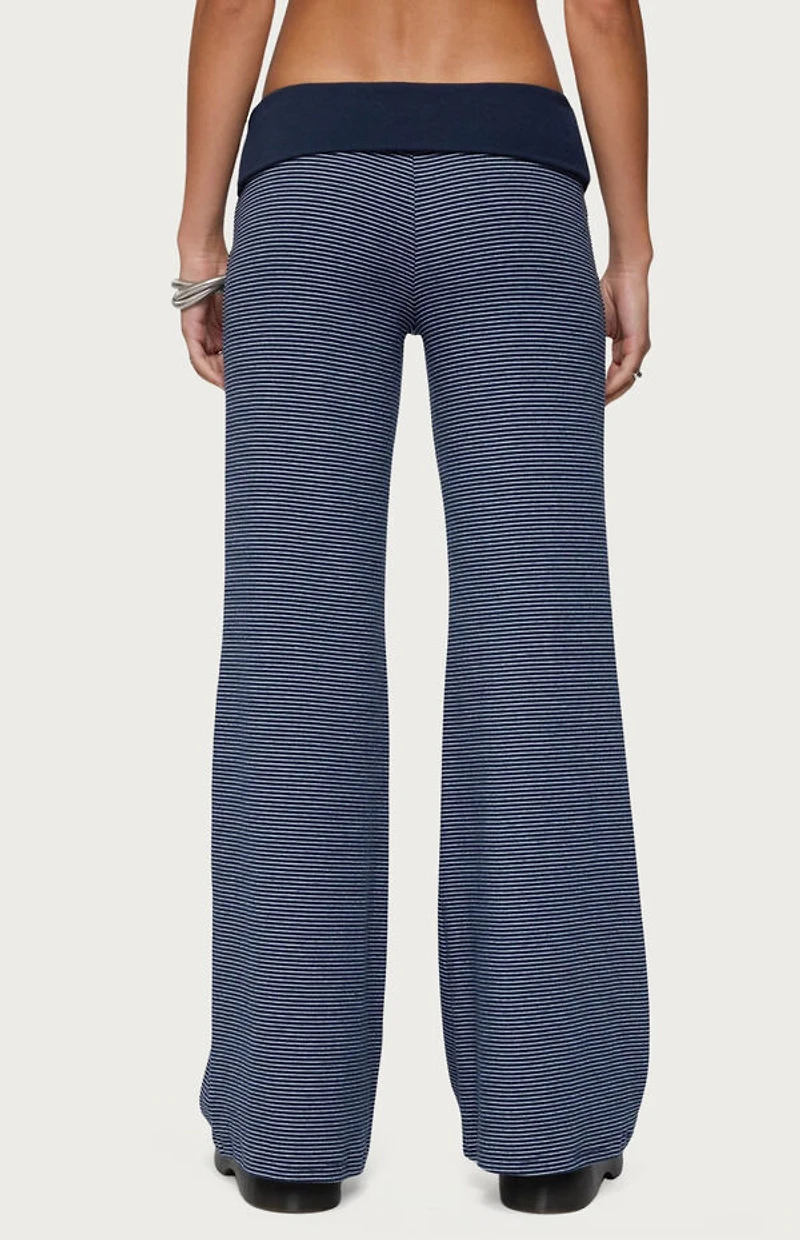 Edikted Amarna Striped Fold Over Pants
