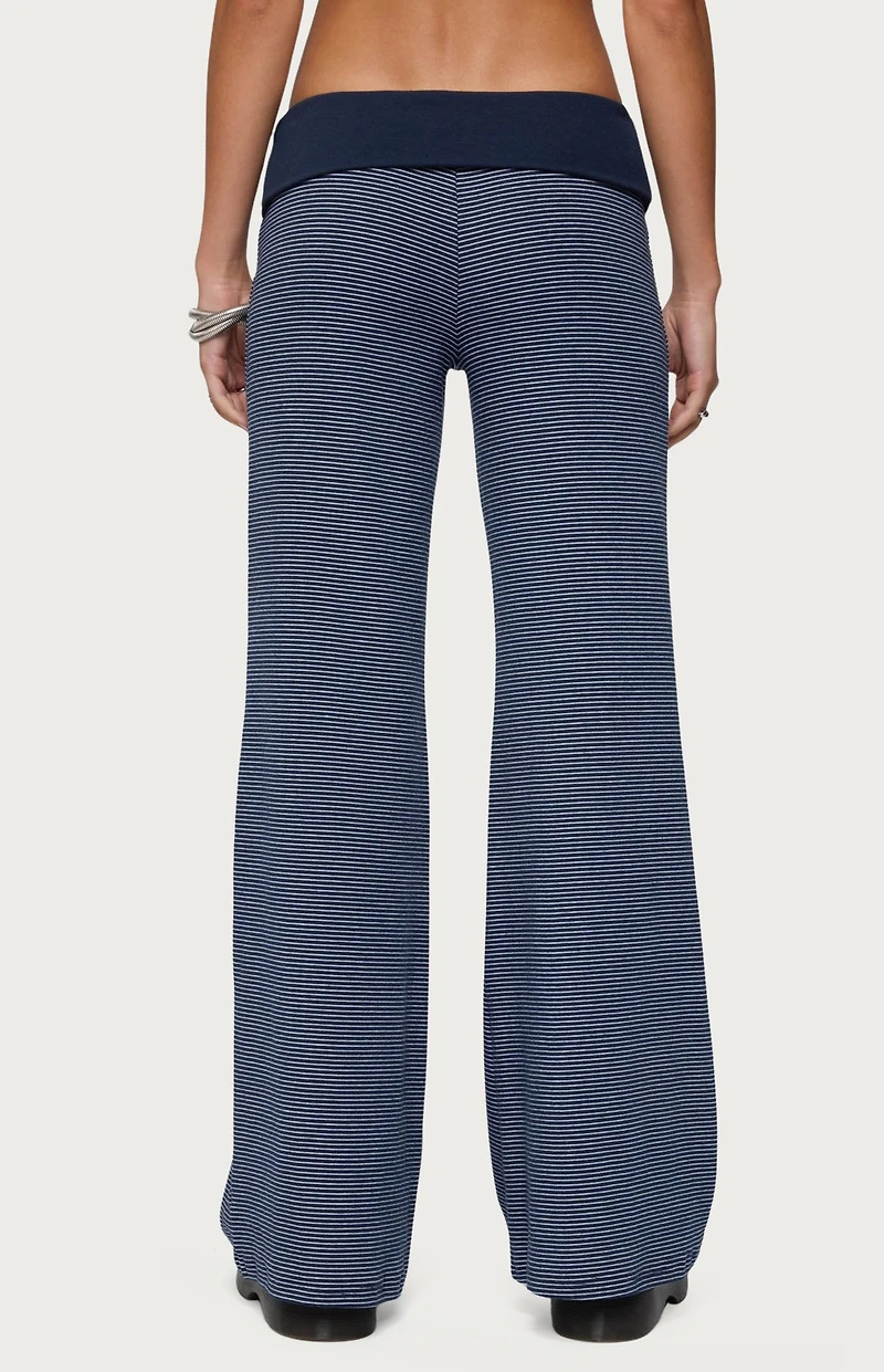 Edikted Amarna Striped Fold Over Pants