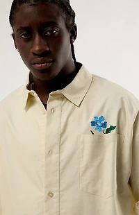GARDENS & SEEDS Flower Oxford Button Up Long Sleeve Shirt