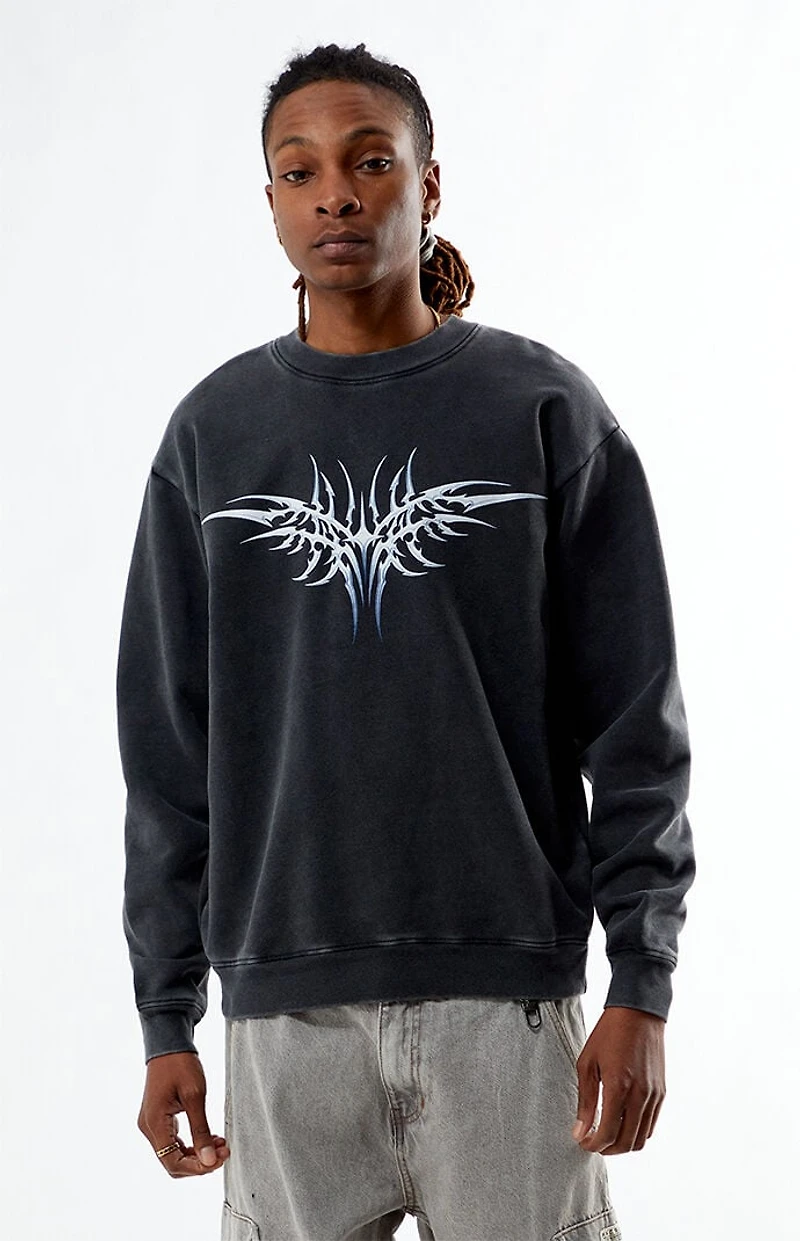 Pacsun Cyber Wings Crew Neck Sweatshirt