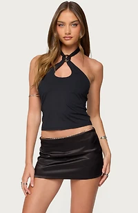 Edikted Halsie Ring Cut Out Halter Top