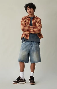 Pacsun Medium Indigo Tint Baggy Denim Shorts