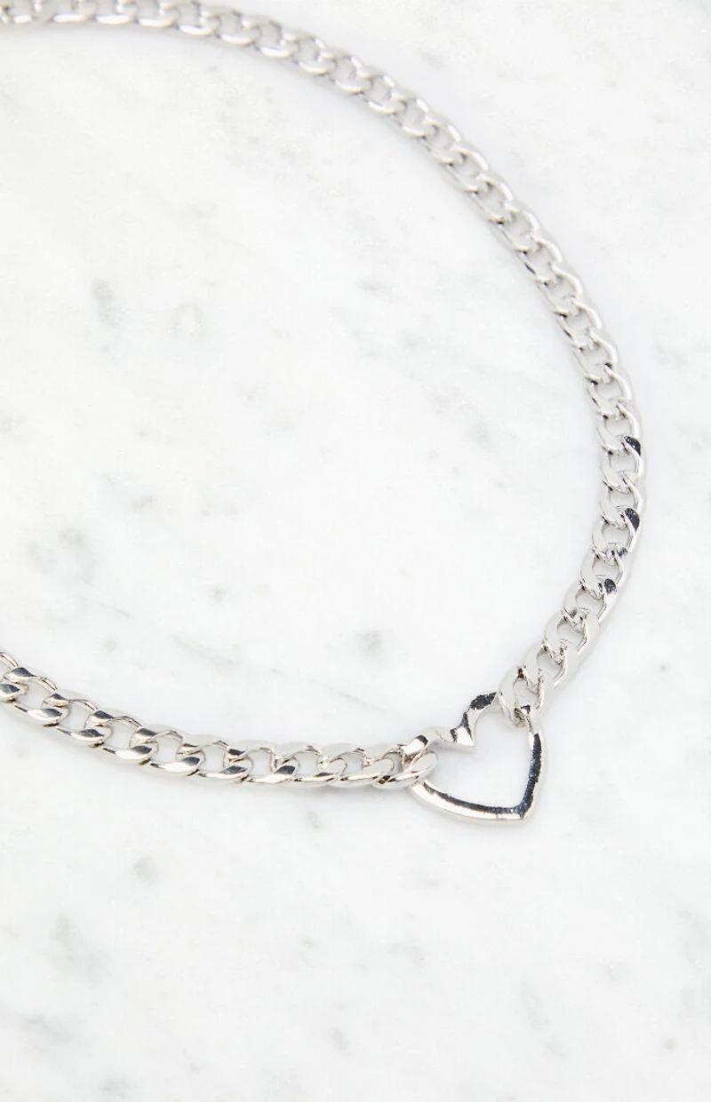 LA Hearts Heart Cuban Chain Necklace