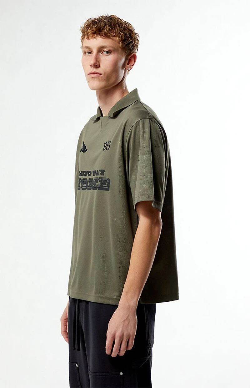 Pacsun Olive Long Way Home Mesh T-Shirt