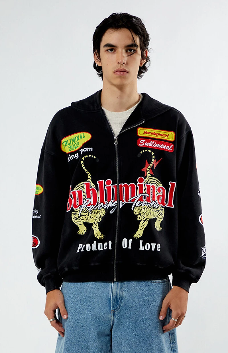 Pacsun Subliminal Racing Full Zip Hoodie