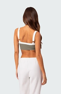 Edikted Sariah Contrast Ribbed Crop Top