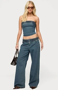 Edikted Braidey Low Rise Baggy Jeans