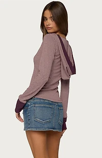 Edikted Kadia Striped Hooded Top