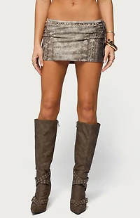 Edikted Teresa Printed Mesh Mini Skirt