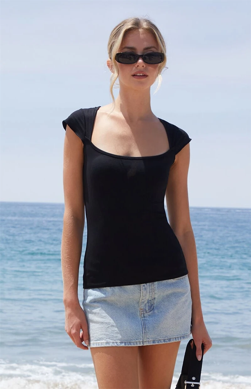 John Galt Black Ella Top