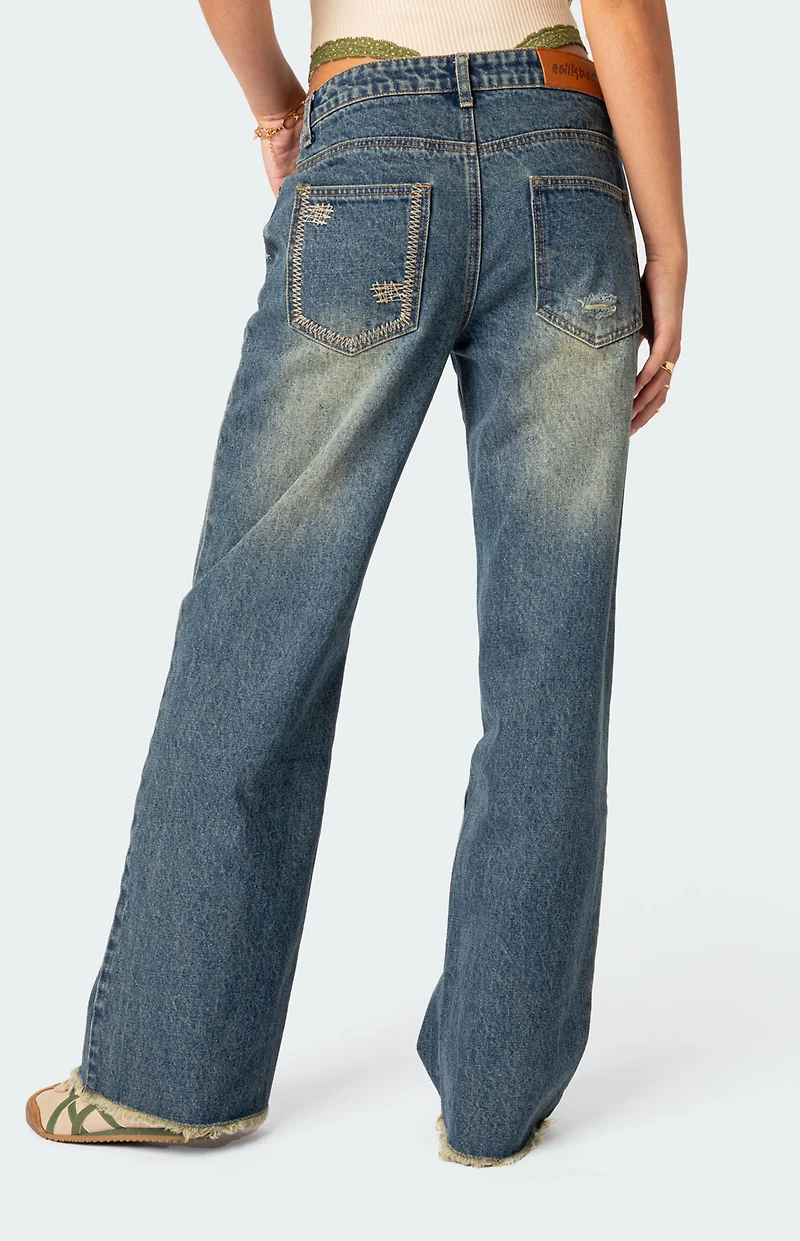 Edikted Doll House Low Rise Washed Jeans