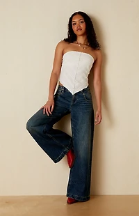 Your Favorite Lucia Eyelet Split Hem Tube Top