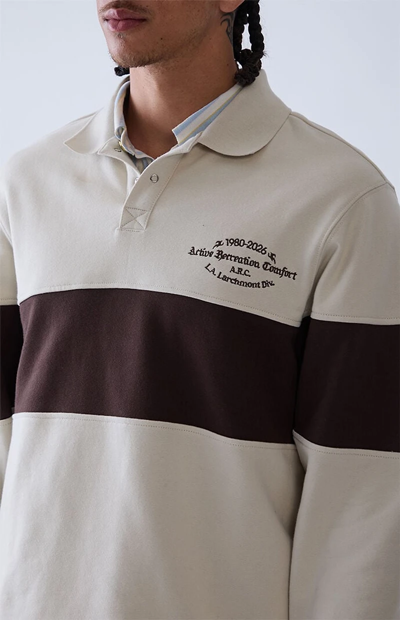 A.R.C. Gray Long Sleeve Rugby Polo Shirt