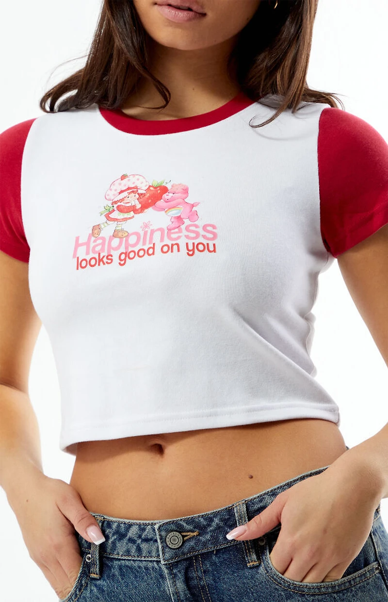 By Samii Ryan Care Bears x Strawberry Shortcake Happiness Baby T-Shirt