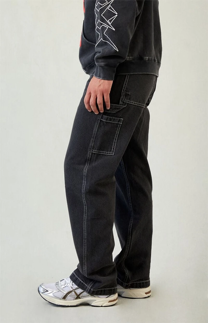 Pacsun Dylan Baggy Jeans Carpenter Contrast Stitch Black
