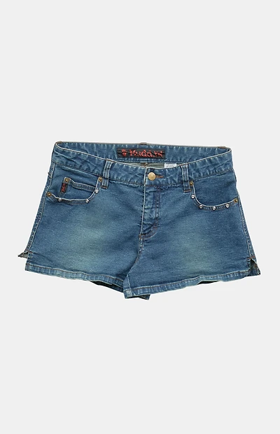 PS VINTAGE 2000s Dark Wash Y2K Mudd Low Rise Micro Jean Shorts