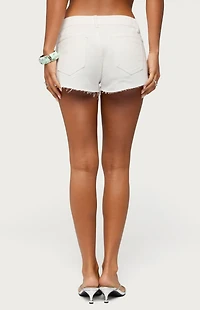 Edikted Gia Gem Low Rise Micro Denim Shorts