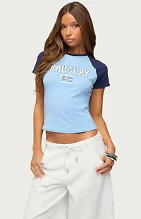 Edikted Uruguay Contrast Raglan T-Shirt