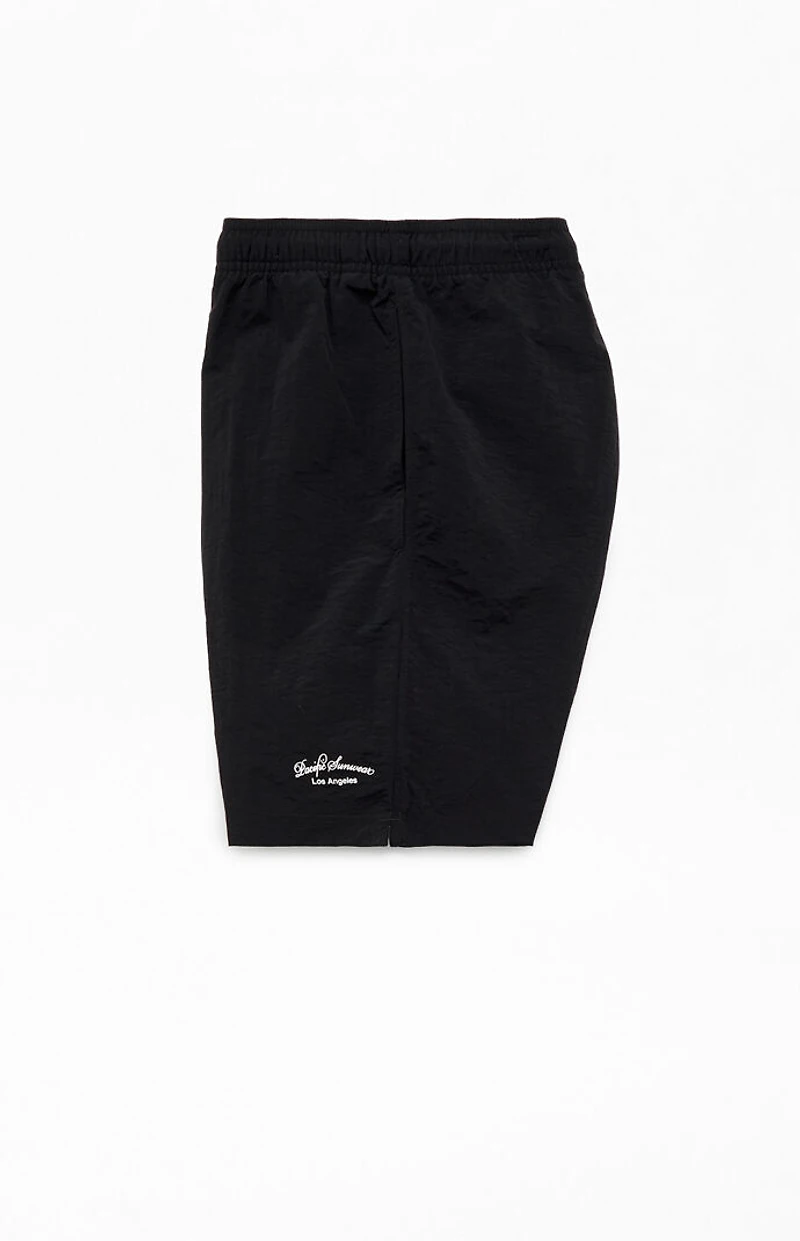 Pacsun Black Solid Collegiate 6.5" Swim Trunks
