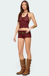 Edikted Kelani Crochet Shorts