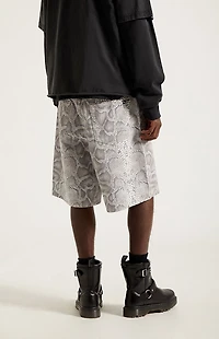 Pacsun Parker Baggy Denim Shorts Snake Print