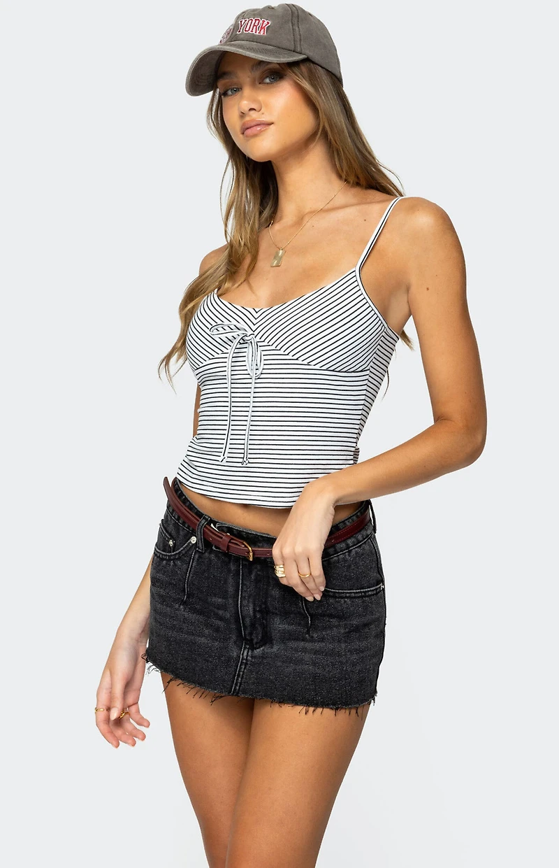Edikted Tova Striped Scoop Tank Top