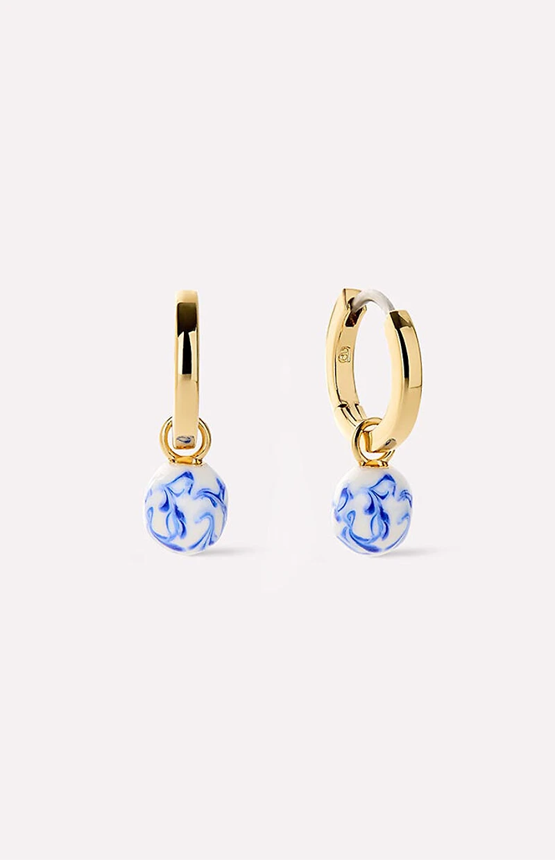 Ana Luisa Lainey Marble Blue Gold Drop Earrings