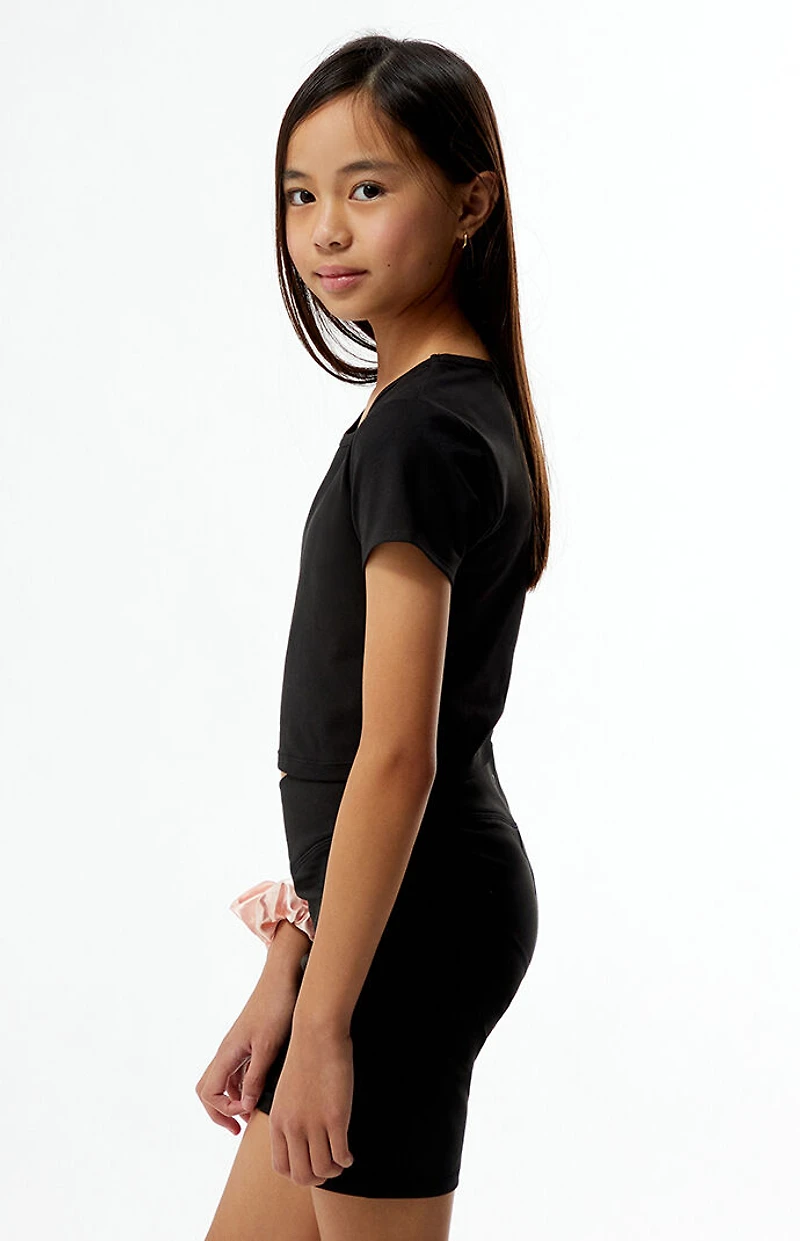 PAC 1980 Kids WHISPER Active Black Crew Neck T-Shirt