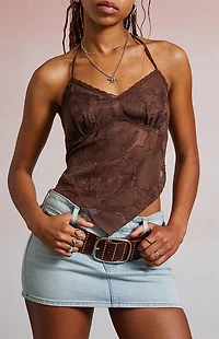 Third Charm Davina Handkerchief Halter Top