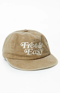 Free & Easy Logo Washed Khaki Hat