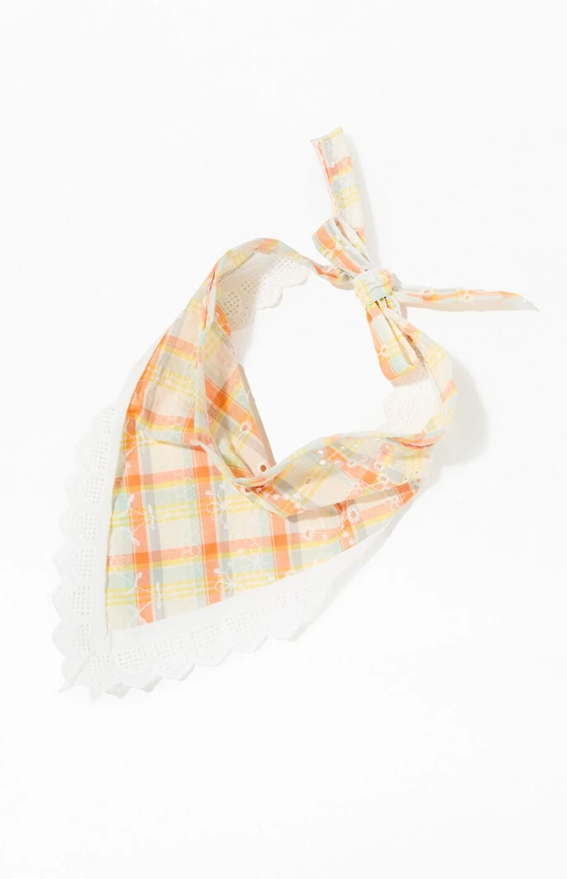 LA Hearts Floral Gingham Headscarf