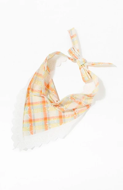 LA Hearts Floral Gingham Headscarf