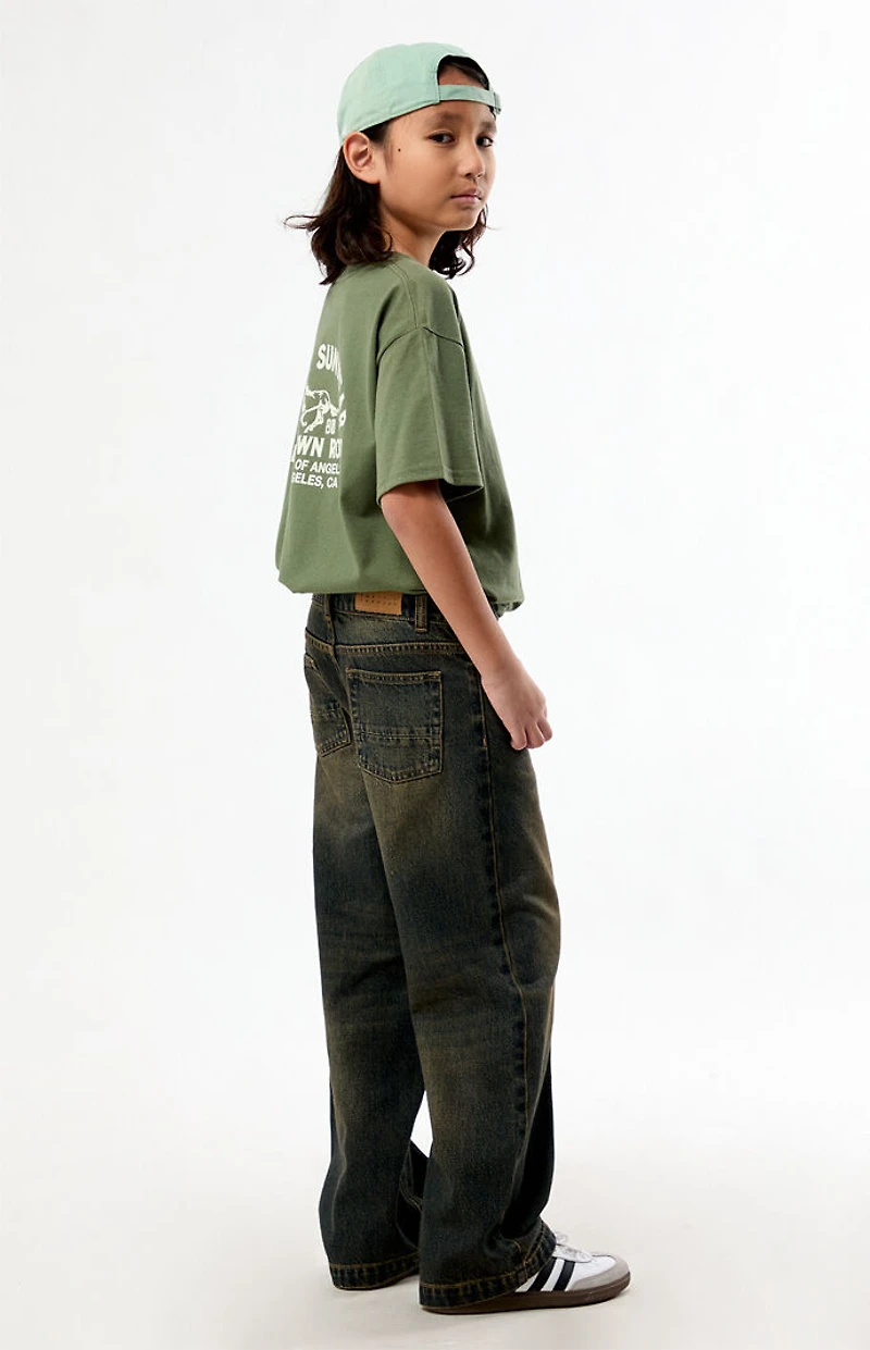 Pacsun Kids Baggy Jeans Dark Blue Tint