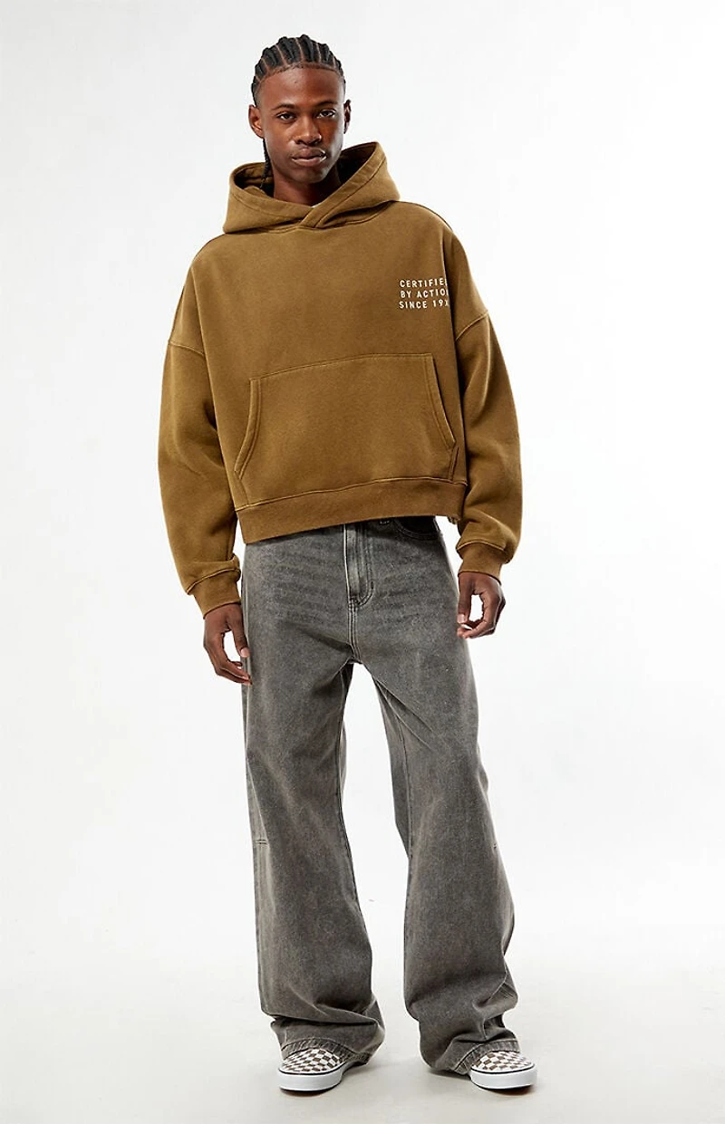 Pacsun Hustle Applique Cropped Hoodie