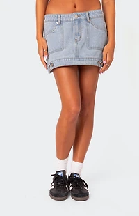 Edikted Foxx Denim Mini Skirt