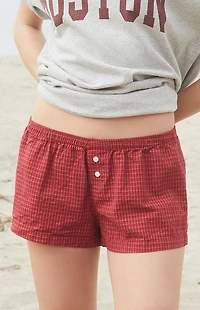 John Galt Red Plaid Keira Boxer Shorts