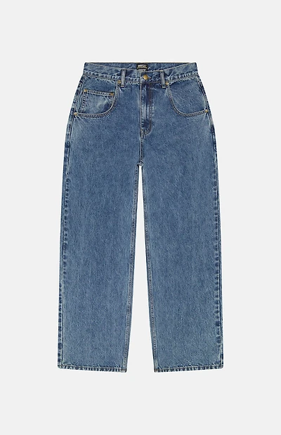 WeSC Jay Medium Blue Wide Leg Jeans