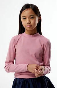 Pacsun Kids Mauve Long Sleeve Mock Neck Shirt