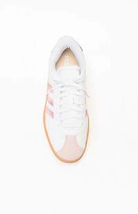 adidas Kids White & Pink VL Court Bold Shoes