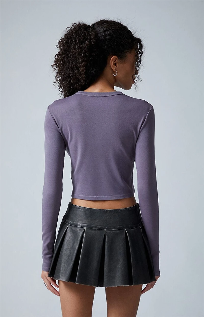 Third Charm Melrose City Star Long Sleeve Cropped T-Shirt