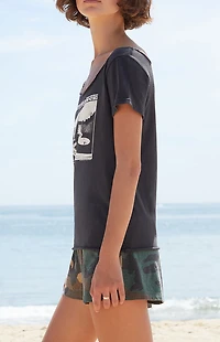 John Galt Black Robyn Radio Silence Short Sleeve Off-The-Shoulder Top