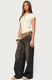 Edikted Oliana Ribbed Boat Neck T-Shirt