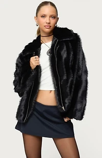 Edikted Tedi Faux Fur Jacket