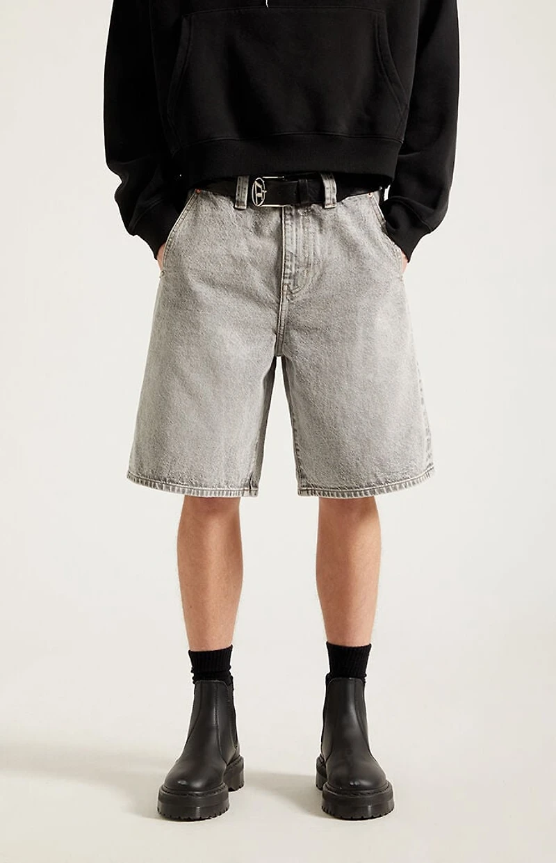 Pacsun Parker Baggy Denim Shorts Gray Wash
