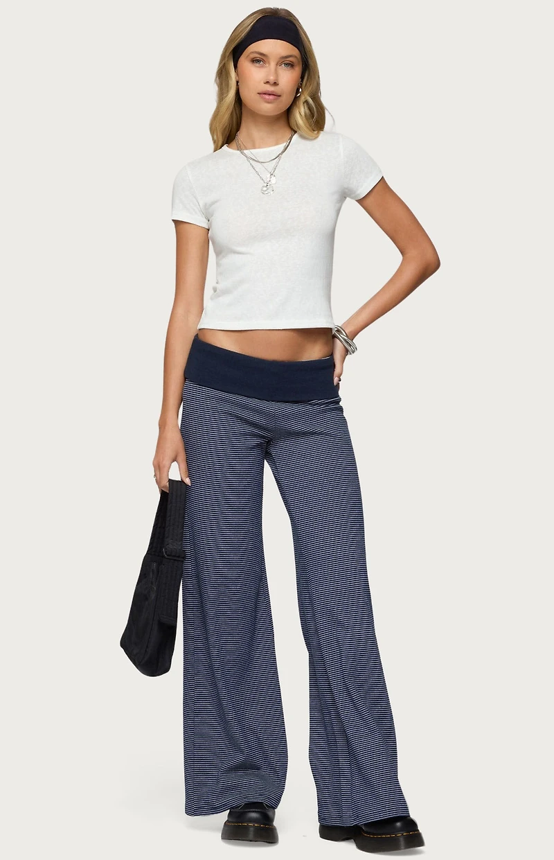 Edikted Amarna Striped Fold Over Pants